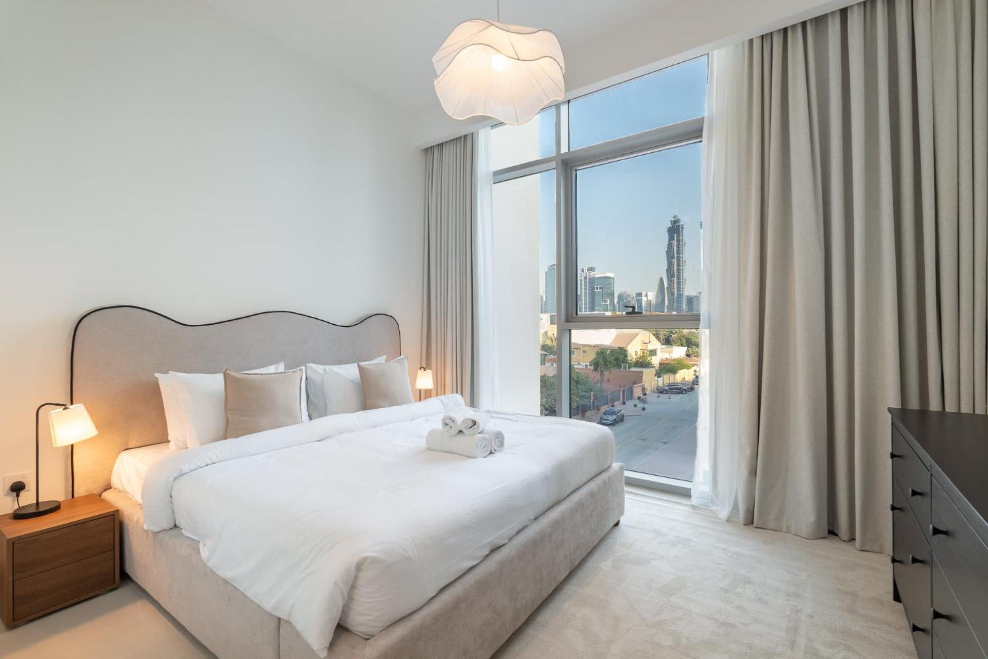 Full Burj Khalifa View In 3 Bedroom Apartment In Canal Front 1 That Sleeps 6 Dubaj Kültér fotó